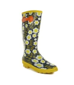 Regatta - Bottes De Pluie ORLA - Femme (Noir / Jaune / Vert) - UTRG8551