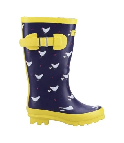 Cotswold - Bottes De Pluie FARMYARD - Femme (Bleu Marine / Jaune) - UTFS9713 2 Cotswold - Bottes De Pluie FARMYARD - Femme (Bleu Marine / Jaune) - UTFS9713 – Image 2