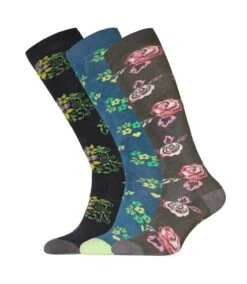 GENERIC Chaussettes Pour Bottes - Femme (Bleu Sarcelle / Gris / Vert) - UTUT1239